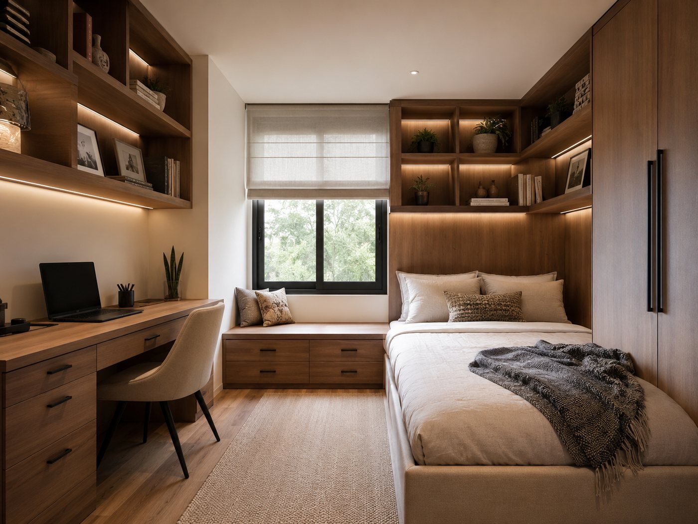 Quarto com armários planejados