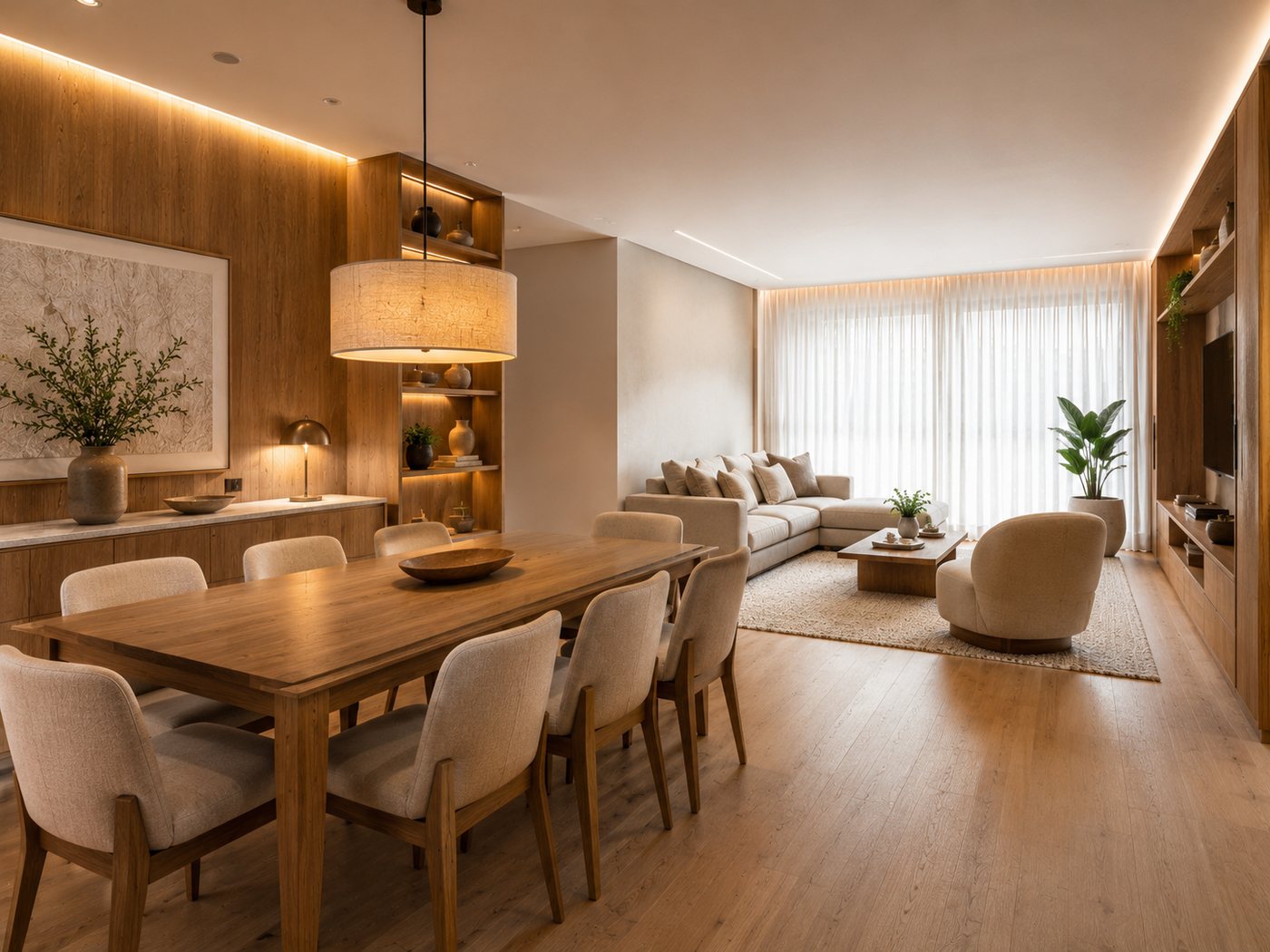 Ambiente integrado elegante